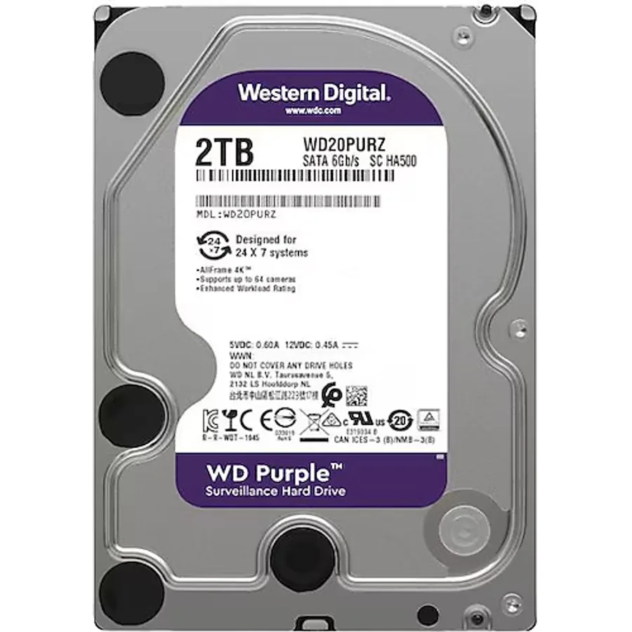 Western Digital Purple WD20PURZ SATA 3.0 5400 RPM 3.5" 2 TB Harddisk
