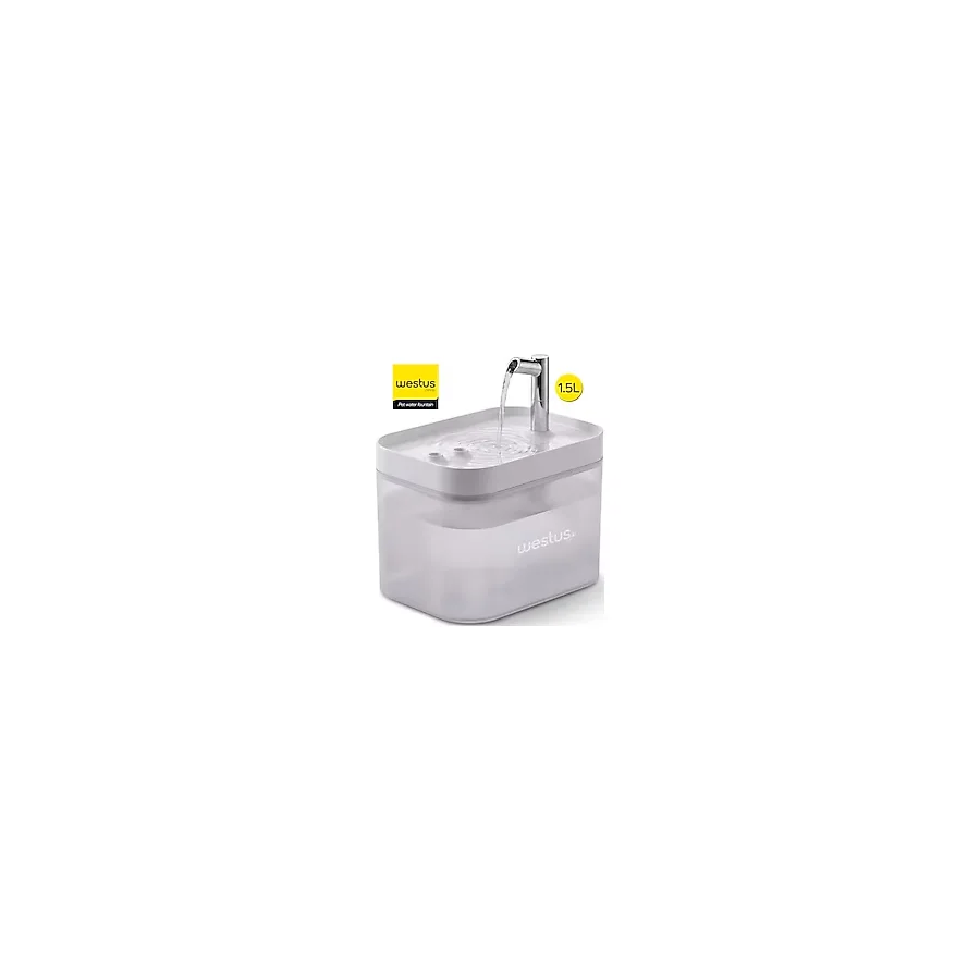 Westus inPets H13 1.5 Litre Ultra Sessiz Evcil Hayvan Kedi Köpek Su Pınarı Çeşmesi Su Sebili Şelalesi 3 Akış Hızı Kontrollü Yıkanabilir Filtreli Gıda Sınıfı Antibakteriyel (BPA Free)