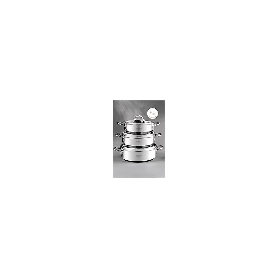WEYNE Mango Kitchen Artemis - 6 Parça Paslanmaz Çelik Sahan Seti (16-18-20 CM) 18/10 Paslanmaz Çelik
