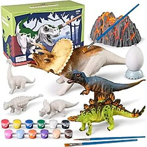 whatstem 3 boyutlu dinozor boyama seti, 3 - 15 yaş arası çocuklar için, sanat ve el işi setleri, dinozor setli çizim oyuncağı, erkek ve kız çocukları için yaratıcı hediye