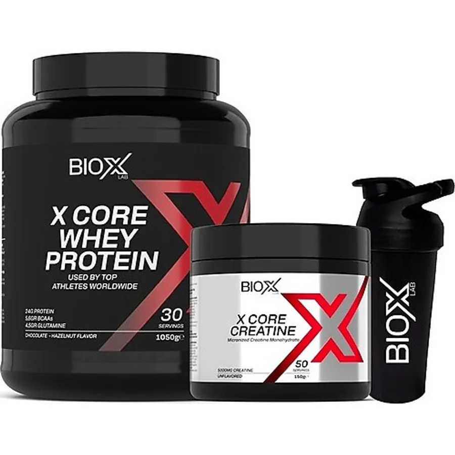 Whey Protein Çikolata&fındık Protein Tozu 30 Servis 1050 gr + Kreatin 50 Servis 150 gr + Shaker - Çikolata - Fındık