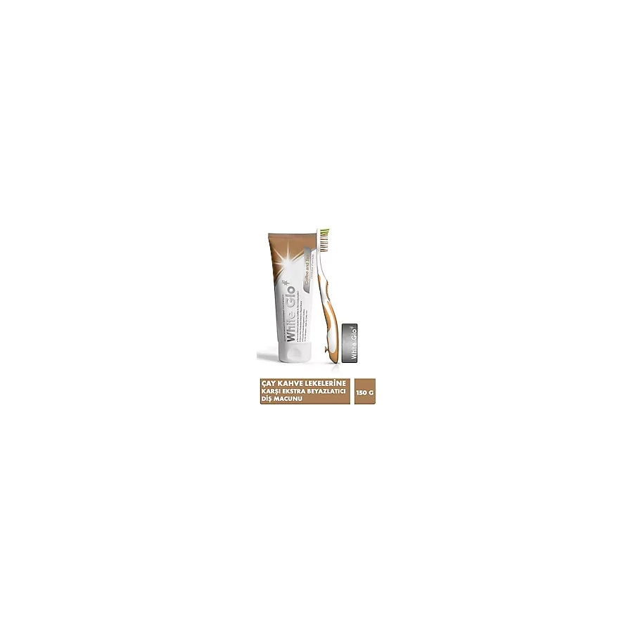 White Glo Çay Kahve Lekelerine Karşı Ekstra Beyazlatıcı Diş Macunu 150 g Set Diş Fırçası & Kürdan Dahil