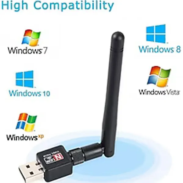 Wi-Fi USB Adaptör Wireles Alıcı 2.4 Ghz 300Mbps Laptop PC Bilgisayar