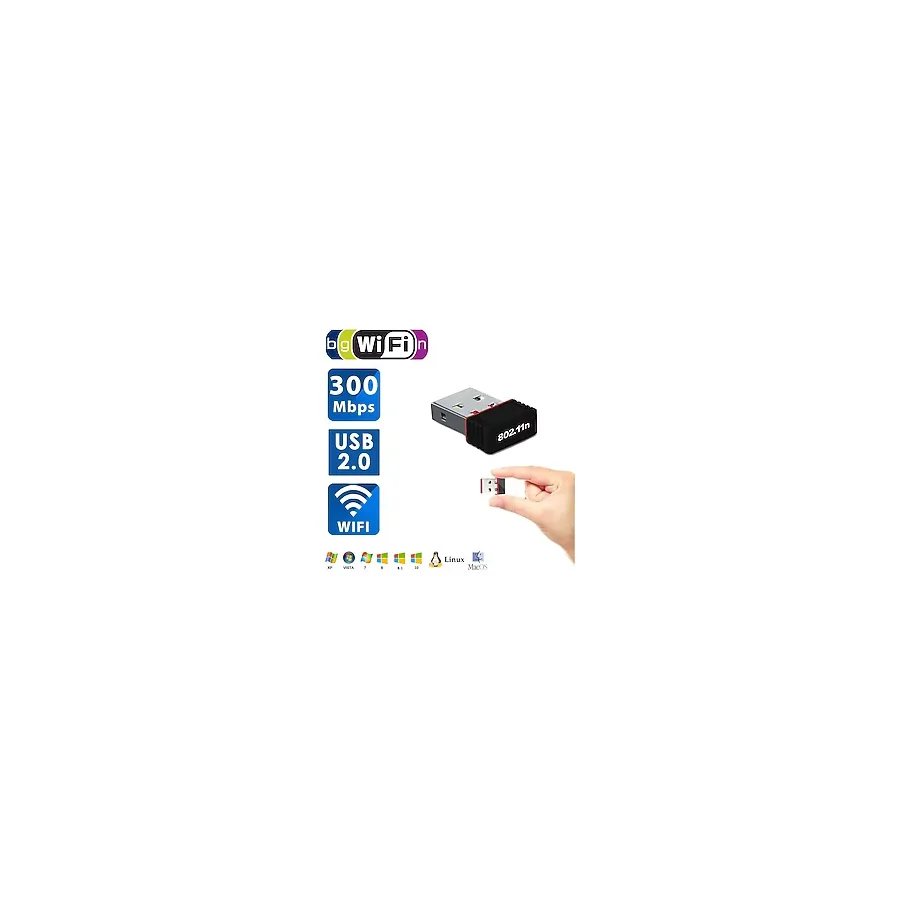 Wi-Fi USB Adaptör Wireless Alıcı 2.4 Ghz 300Mbps Laptop