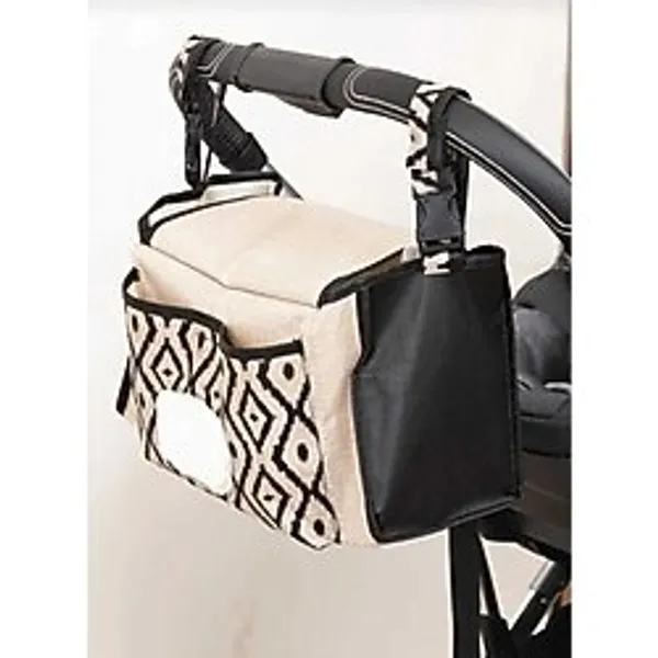 Wiforte Bebek Arabası Düzenleyici Çanta - 37 x 12 x 19 Cm, 3 Iç Bölmeli Organizer, Kilitli Kulplu, Islak Mendil Cepli, Çok Gözlü Hafif Bebek Bakım Çantası, Seyahat ve Günlük Kullanım İçin