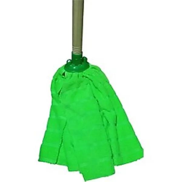 Wikro 1 Adet Mop 1 Adet Ahşap Sapı ile Takım Mikrofiber Mop Paspas Yeşil - Çok Renkli