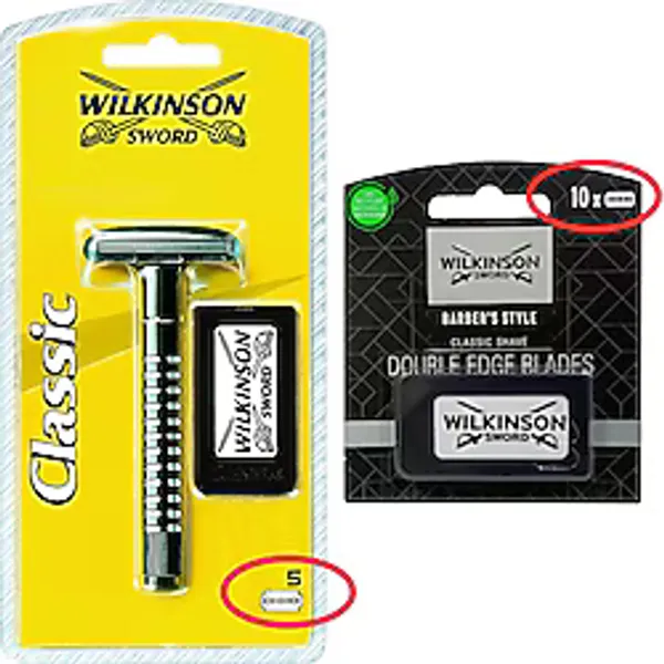 Wilkinson Classic Tıraş Makinesi 5 Adet Jilet İle Birlikte, Barber's Style 10'lu Jilet Seti