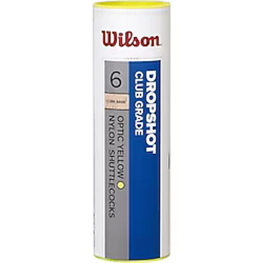 Wilson Dropshop Tube Shuttlecocks, Sarı, Tek Beden, 6'lı Paket