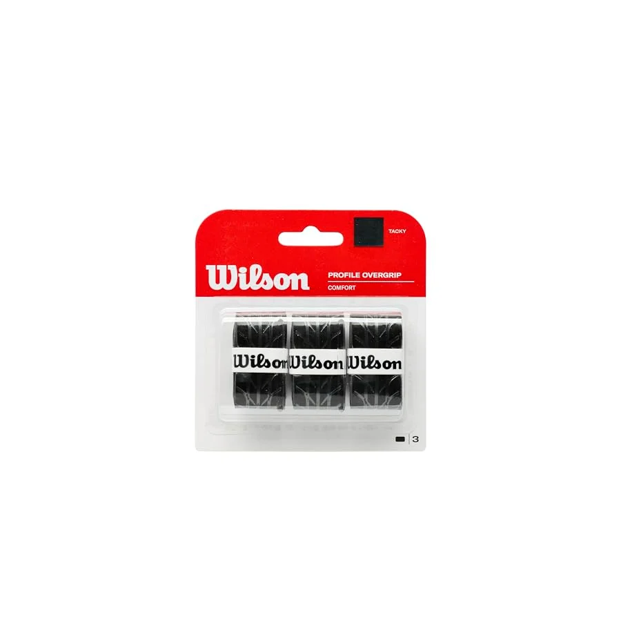 Wilson Overgrip Kavrama Bandı, Profil Overgrip, 3 Adet, Siyah, WRZ4025BK