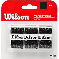 Wilson Overgrip Kavrama Bandı, Profil Overgrip, 3 Adet, Siyah, WRZ4025BK