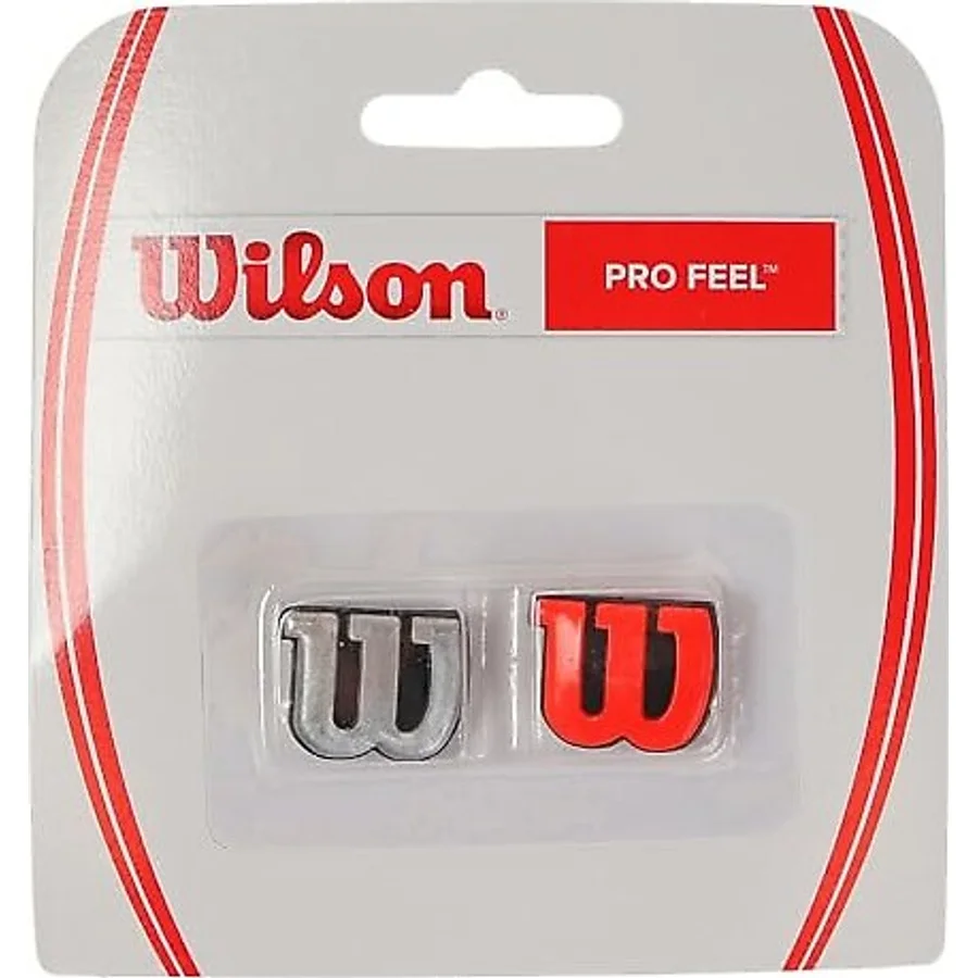 Wilson Pro Feel logolu titreşim sönümleyici, tenis raketi için, 2'li paket NS Kırmızı