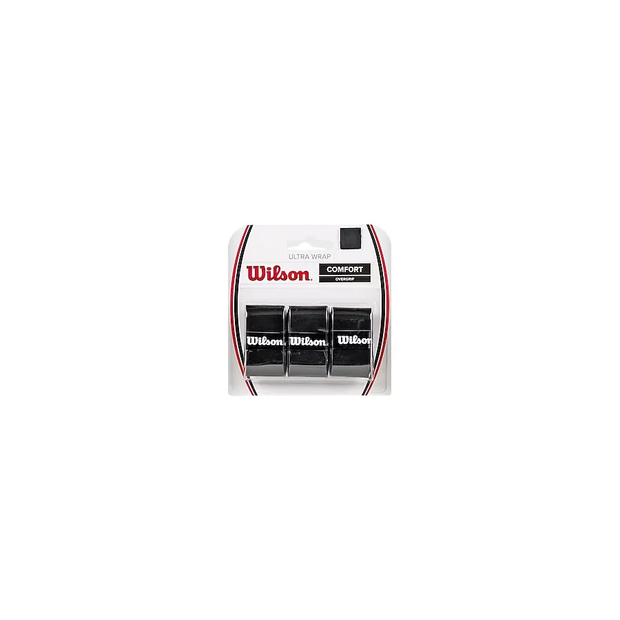 WILSON Spor Malzemeleri Ultra Wrap Tenis Overgrip (3'lü Paket), Siyah (WRZ403000)