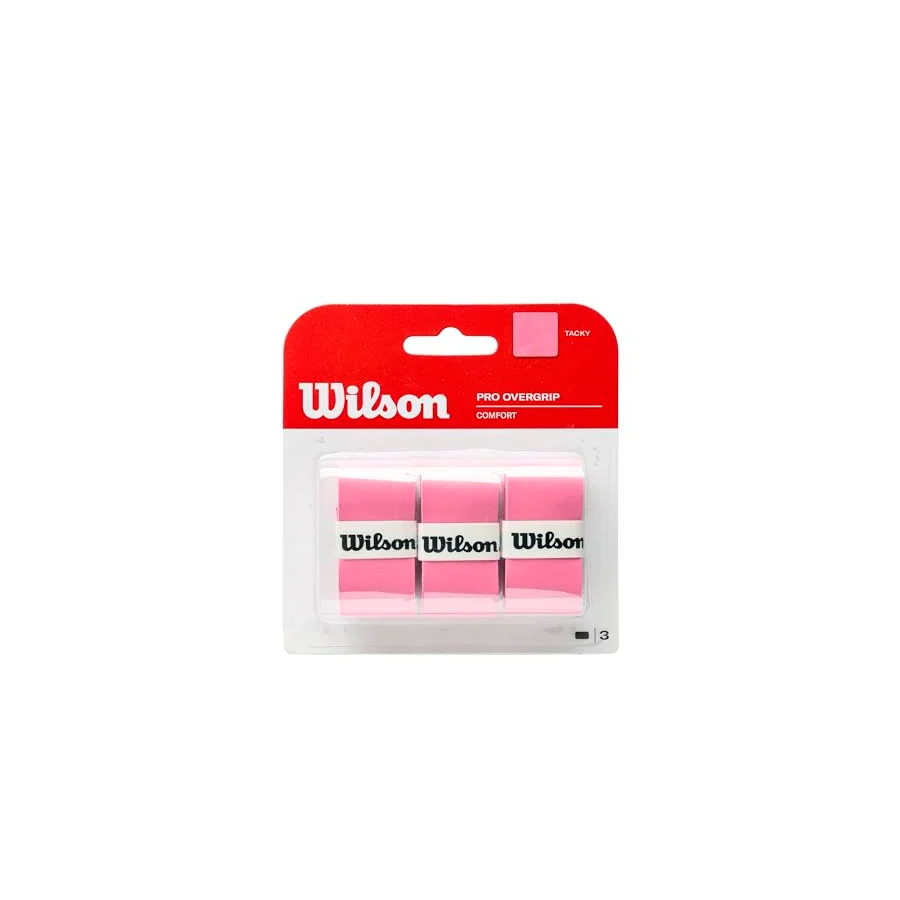Wilson Üniseks Comfort Pro Overgrip 3'lü paket Tutma bantları,Pembe,3 adet.