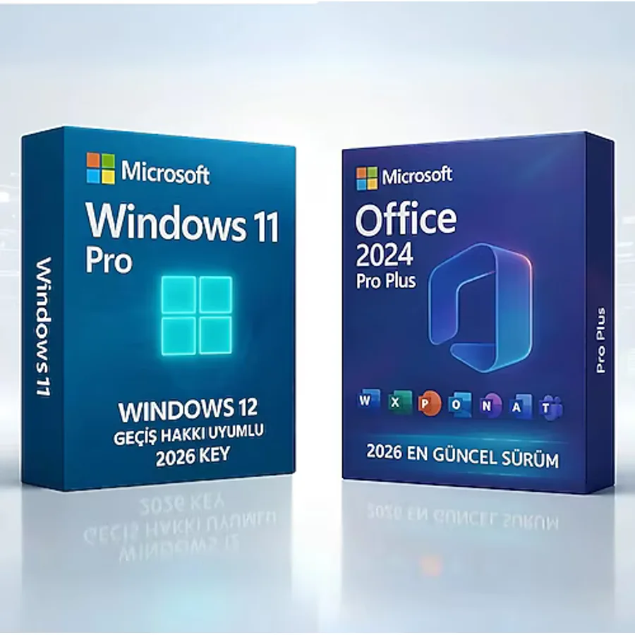 Windows 11 Pro + Office 2026/2024 Pro Plus Key Windows 12 Geçiş Hakkı Uyumlu Lisans İle G