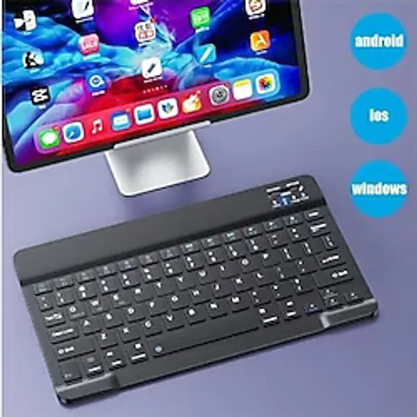 Windows/android/ıos Sistemi İçin Kablosuz Bluetooth Uyumlu Klavye Fare Seti Mini Ultra Ince Şarj Edilebilir Türkçe (Beyaz) - Çok Renkli