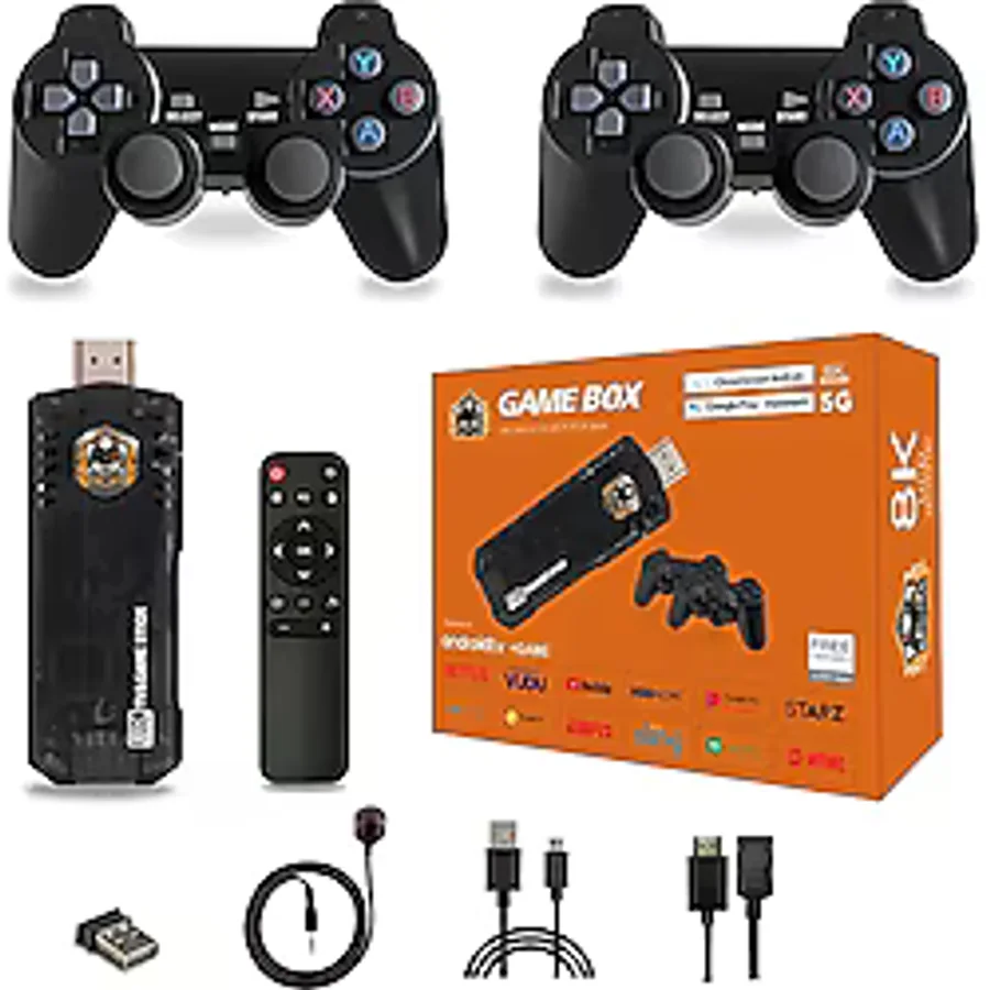 Winex 35000 Oyunlu 8K Android TV Stick Video Retro Oyun Konsolu