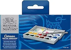 Winsor & Newton Cotman Sketchers Pocket Box 1/2 Tablet 12'li Sulu Boya