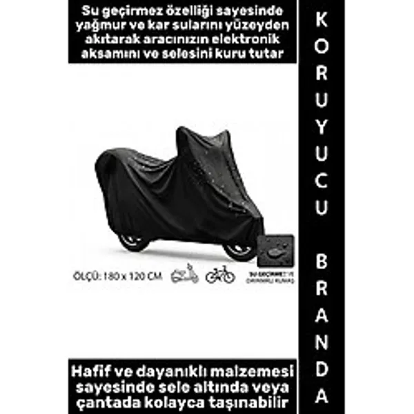 Wintoup #branda Hafif Kompakt 4 Mevsim Uyumlu Yağmur Kar Su Toz Kir Yırtılma Aşınmaya Dayanıklı Uv Işını Korumalı Dayanıklı Scooter Bisiklet Motosiklet Koruma Brandası 180 x 120 cm - Standart - Çok Re