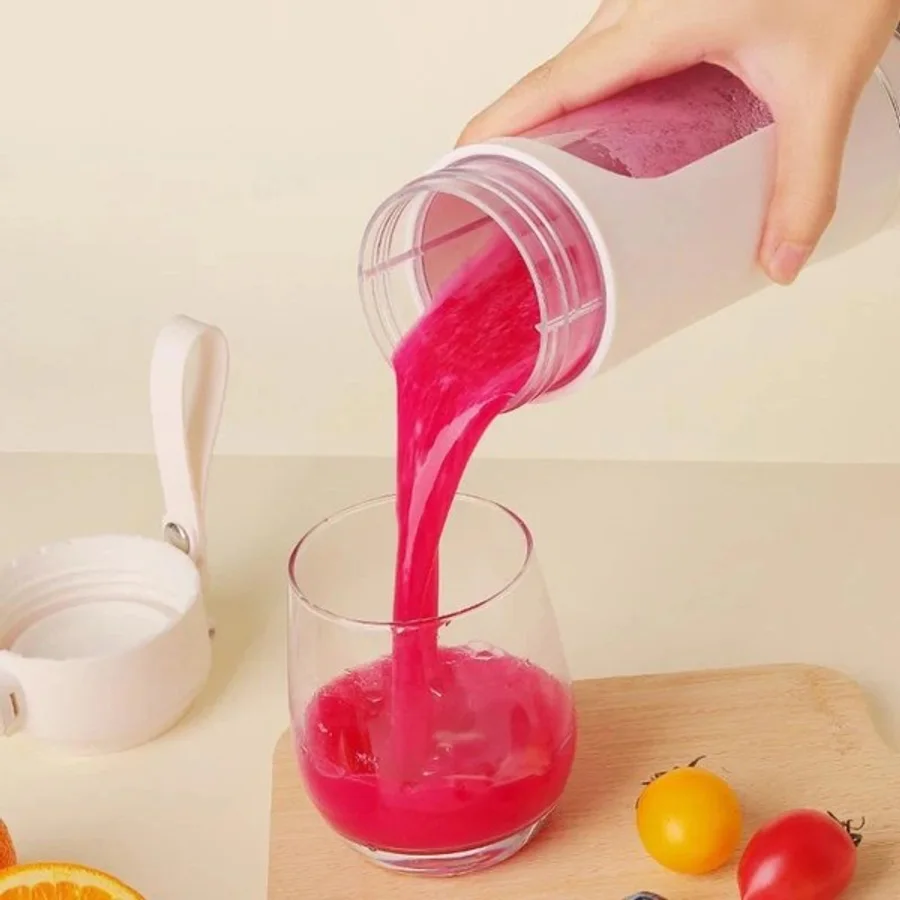 Wirkmarkt 12 Bıçaklı Ultra Güçlü Şarjlı Taşınabilir Smoothie Mini Blender - Krem
