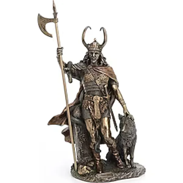 Wise Bronz İskandinav Tanrısı Loki Kötülük ve Kurnazlık Tanrısı Heykel Biblo Ev Dekoru