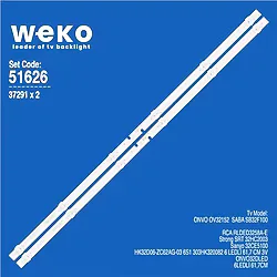 Wkset-6626 37291X2 Hk32d06-Zc62ag-03 6S1 303Hk320082 2 Adet Led Bar (3V6led61,7Cm) (Tvnizi Açıp İçindeki Led Barla Birebir Aynısı Olduğunu Gö