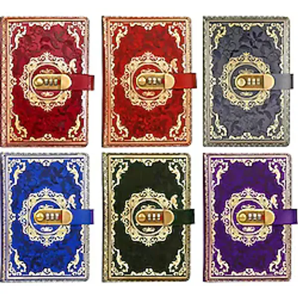 Wolawood Luxury Deri Kapaklı Şifreli Defter & Vıp Premium Kalite Vintage Tasarım, Özel Üretim Notebook Kilitli, Günlük, Anı, Hatıra Hediyelik Defter (1-Adet)