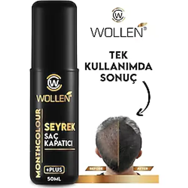 Wollen 50 ml Seyrek Saç Kapatıcı Dolgunlaştırıcı Sıvı Krem Siyah Renk
