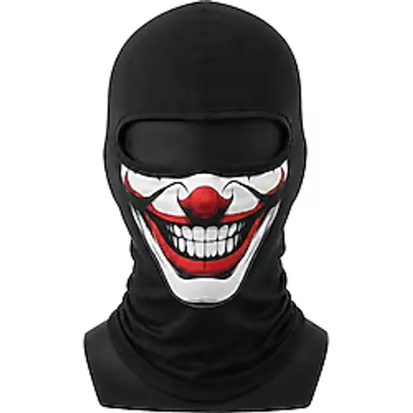 Womanandkids Fantezia Night Unisex Palyaço Baskılı Balaklava Maske 1 Adet Tek Beden Viskoz Kask İçi Outdoor Motosiklet Maskesi