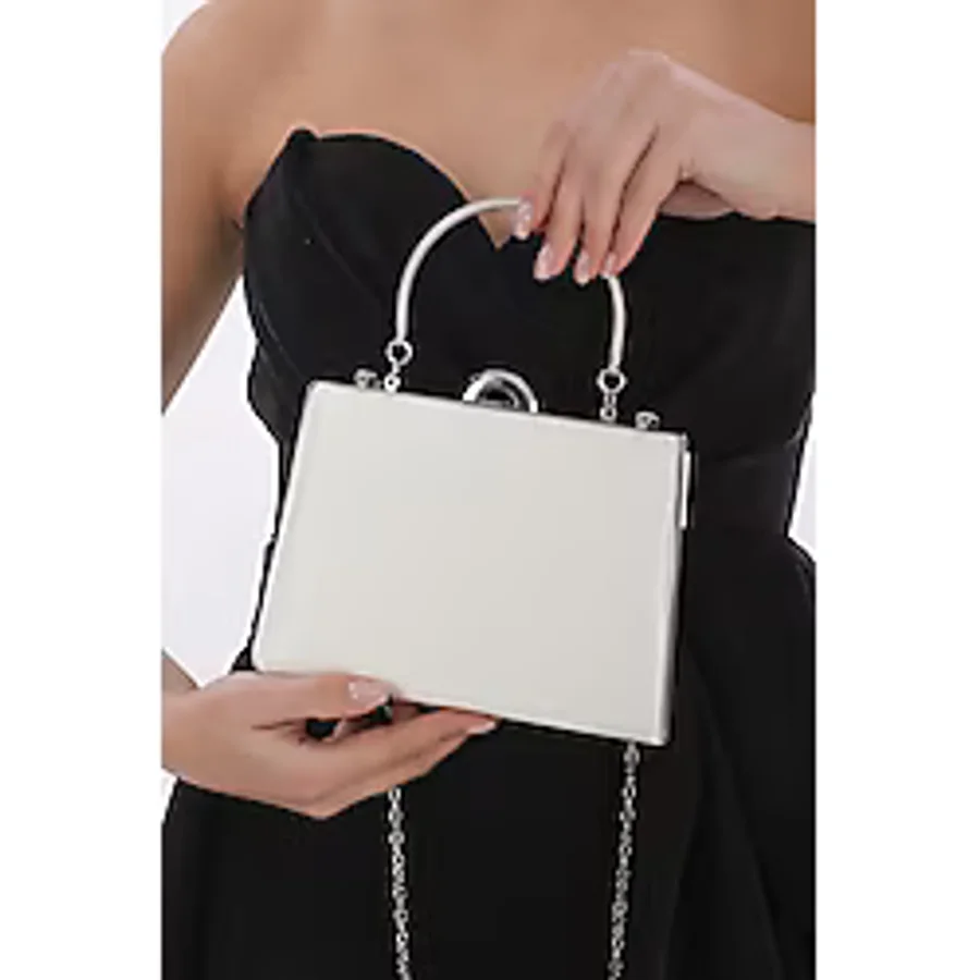 womenacs Sedef Renk Saten Kumaş Abiye Portföy Clutch Kadın Çanta Yeni Sezon
