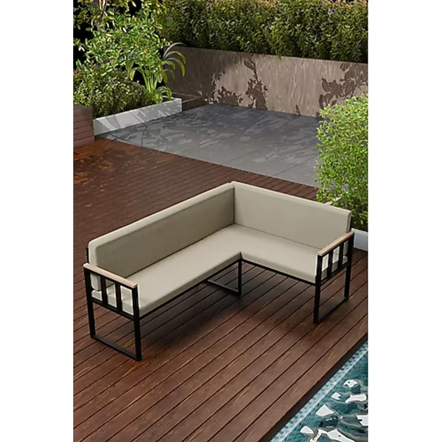 Wood House Pare Köşe Takımı Bej (Mutfak,bahçe,balkon,oturma Odası)