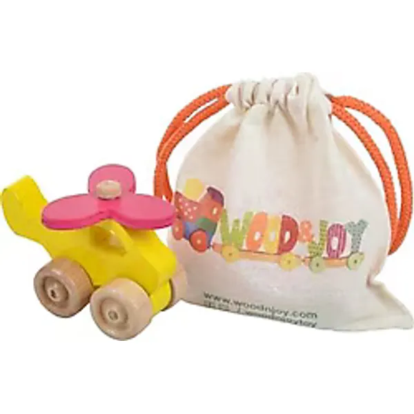 Wood & Joy Doğal Ahşap Hareketli Oyuncak Helikopter
