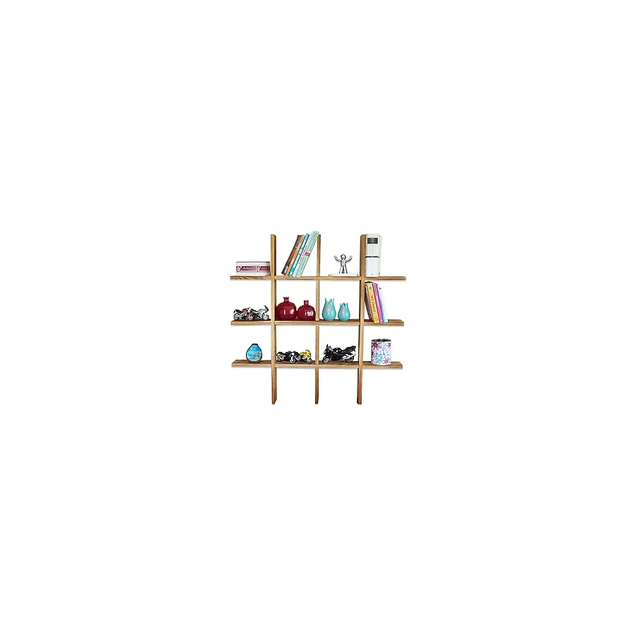Wooden City Ahşap Dekoratif Yakma Kitaplık Raf El Yapımı