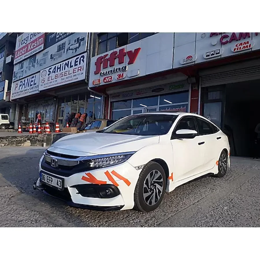 Woodhub Honda Civic Fc5 Yan Marşpiyel Takımı Fiber Boyasız