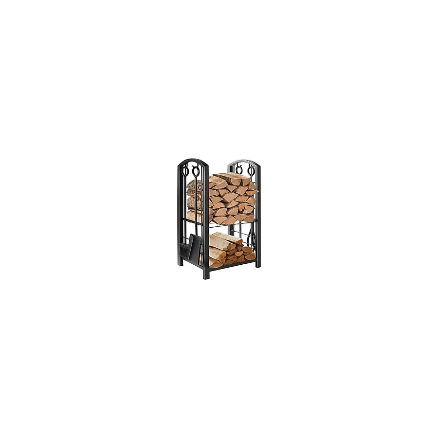 Woodshut 5 Li İthal Metal Oval Odunluk Raflı Şömine - Soba Maşa Takımı Aksesuar Seti