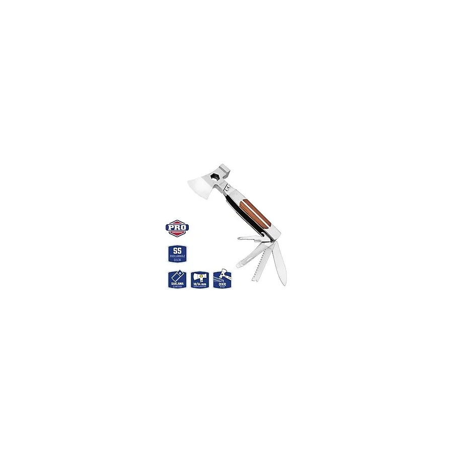 WORKPRO WP383001 12 IN 1 Çok Fonksiyonlu Profesyonel Mini Balta /Çekiç Alet Seti + Taşıma Kılıfı