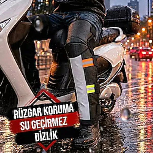 World Star Motorcu Rüzgar Koruma Su Geçirmez Reflektörlü Dizlik Bacak Koruyucu Termal Motosiklet Dizliği - Standart