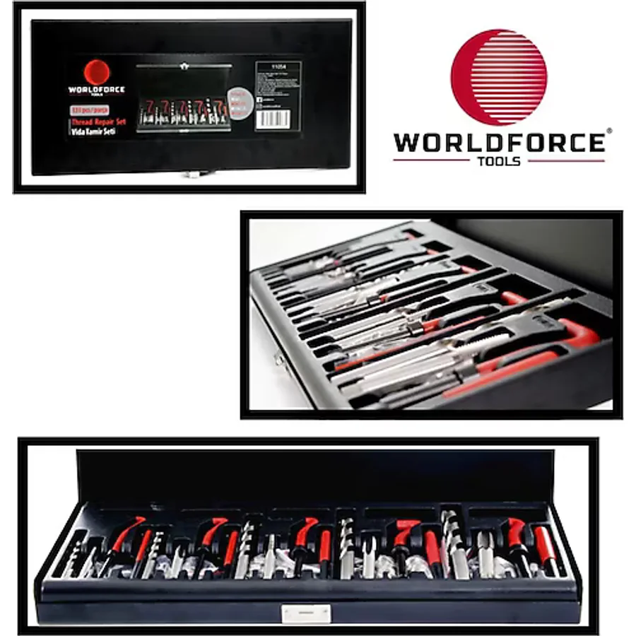 Worldforce 131 Parça Profesyonel Helicoil Seti Vida Tamir Seti
