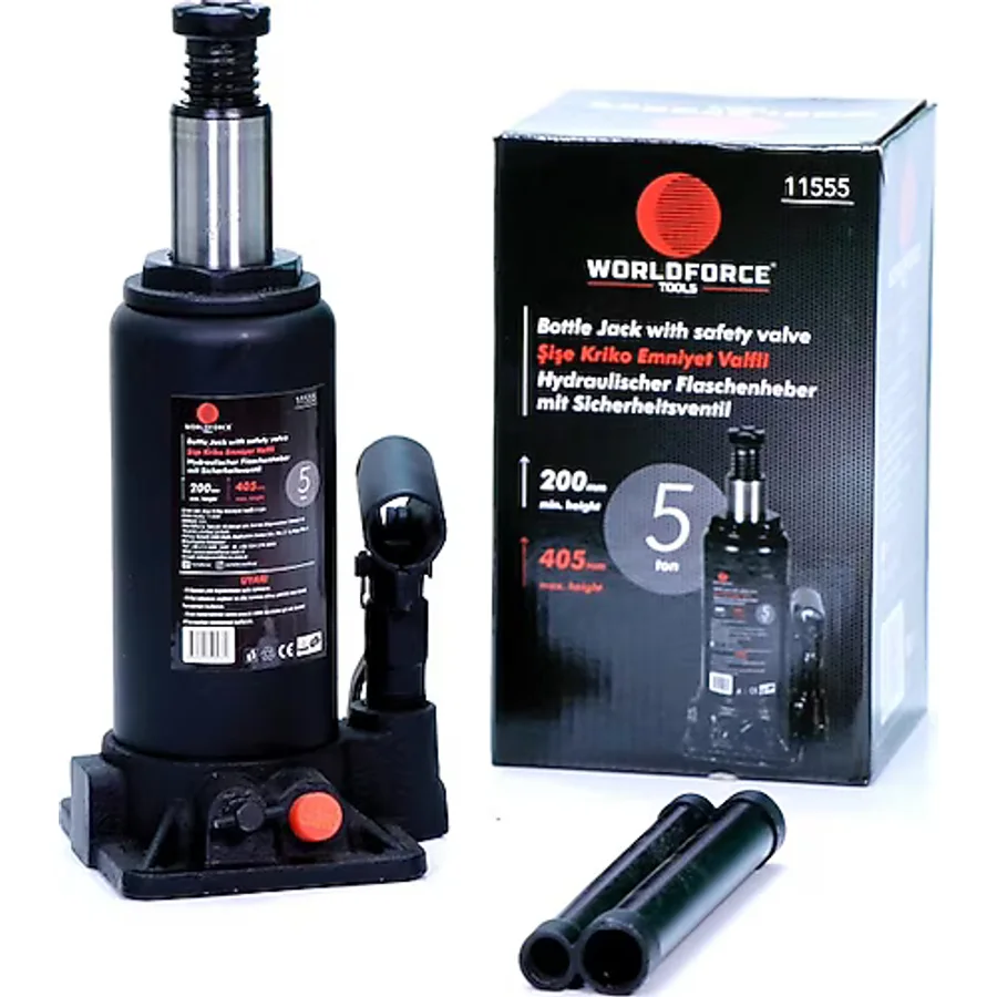 Worldforce 5 Ton Hidrolik Şişe Kriko Vidalı - Siyah