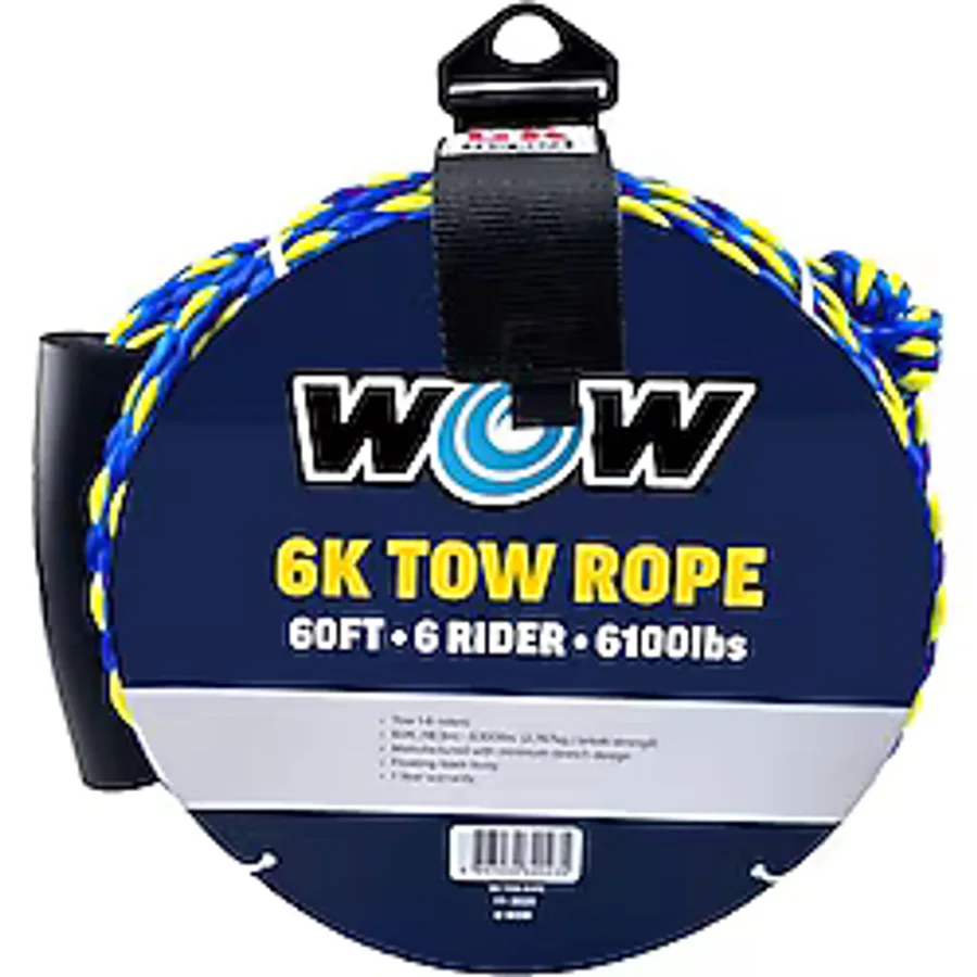 WOW Sports -)Ağır Hizmet RopeWOW Watersports, 11-3020 Dünya, 6 Riders, 60 Ayaklar Çekme Halatı kadar 6100 Köpük Şamandıralar a Yüzer, Molası Gücü Pounds