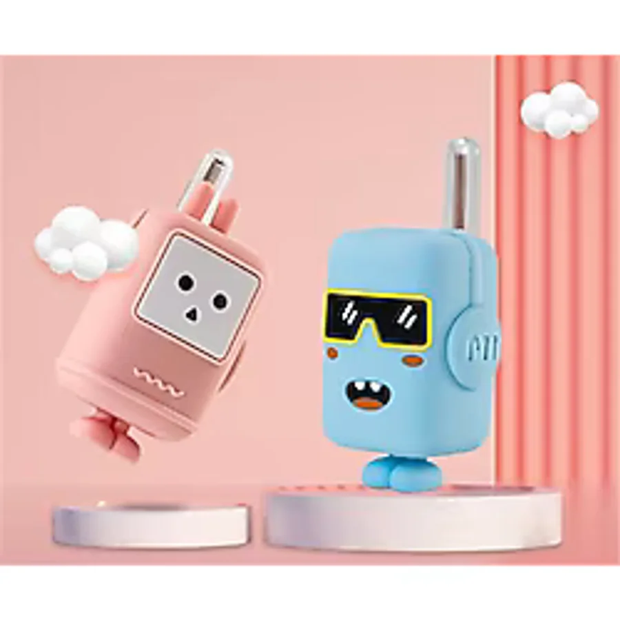 Wowkids Xj16 Rechargeable Çocuk Walkie Talkie 1 Km Pink-Blue Pmrtelsiz