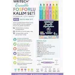 Writech W-822 Silinebilir Pastel 6 Renk Fosforlu Kalem
