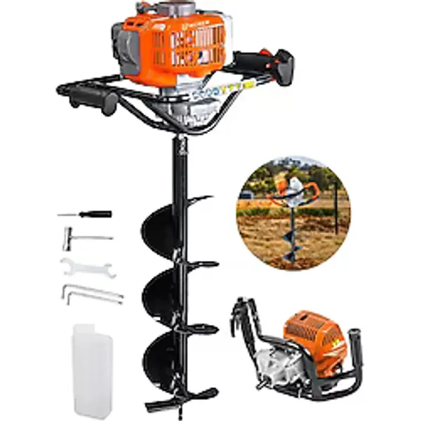 wüber PRO Benzinli Toprak Burgu Makinasi + 200mm Delme Ucu