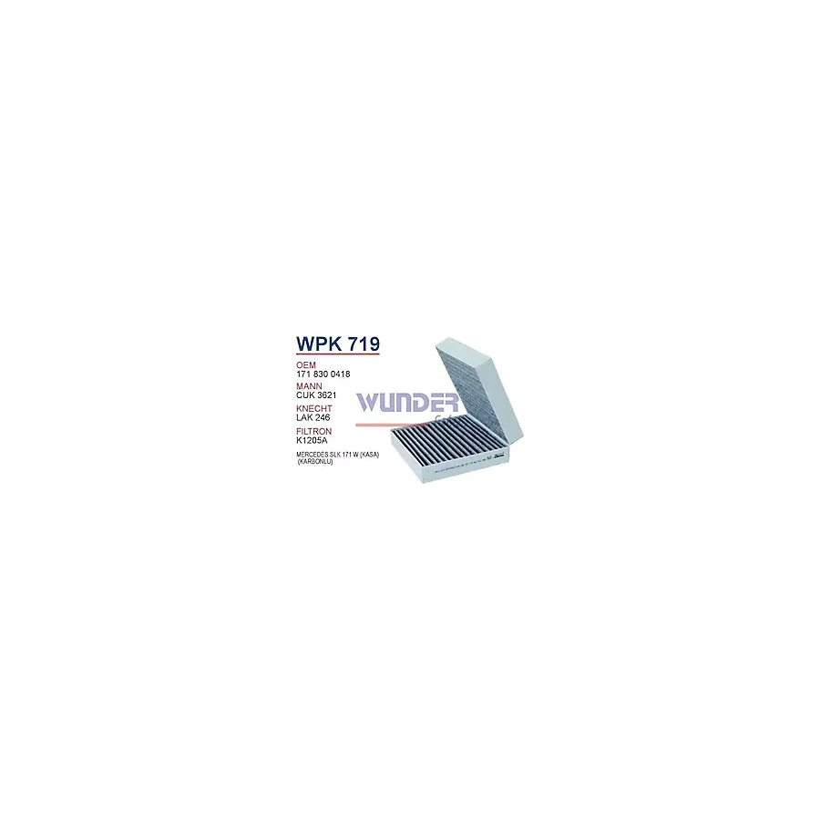 WUNDER WPK719 POLEN FİLTRESİ - MERCEDES SLK 171 W (KASA)