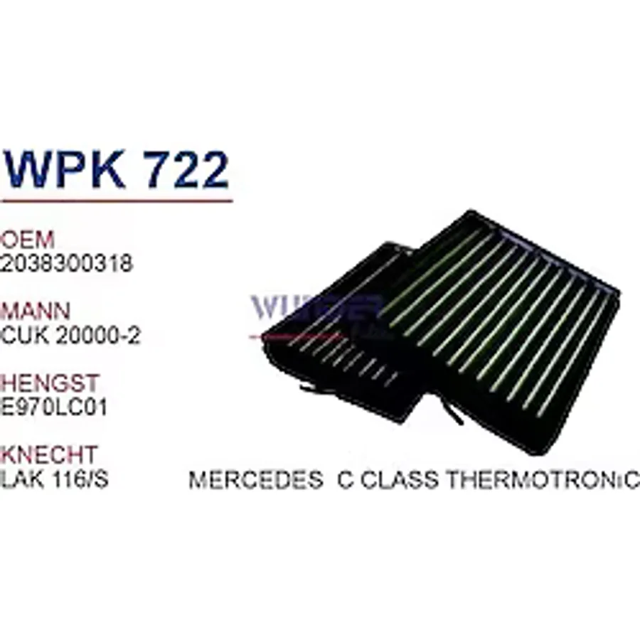 WUNDER WPK722 POLEN FİLTRESİ - MERCEDES C CLASSEC200-C220-C320
