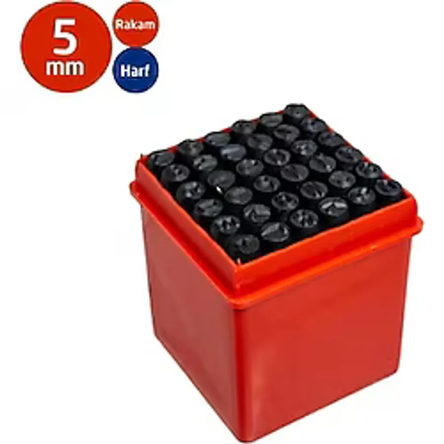Würth Numaratör Seti Çelik Harf Rakam Zımba Takımı 5 Mm (36 Parça)