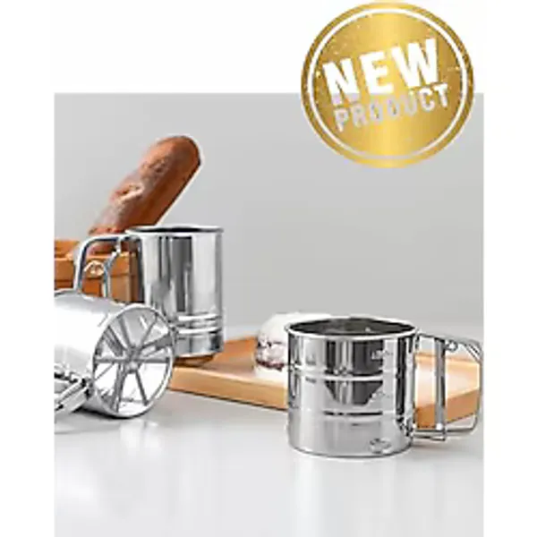 WWSHOP Metal Lüx Paslanmaz Çelik Pratik Un Eleği Pasta Malzemeleri