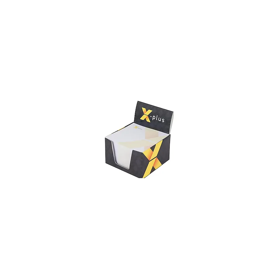 X-Plus Kutulu Küp Bloknot 8 x 8 cm - Beyaz (Siyah Kutu)
