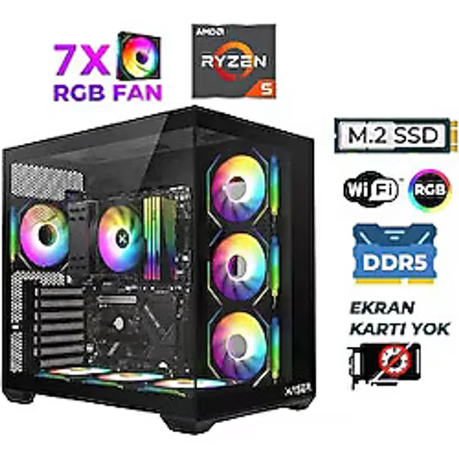 Xaser Raze X10 Ryzen 5 7600 16Gb DDR5 Ram 512Gb M.2 Nvme Ssd Hazır Tavsiye Sistem