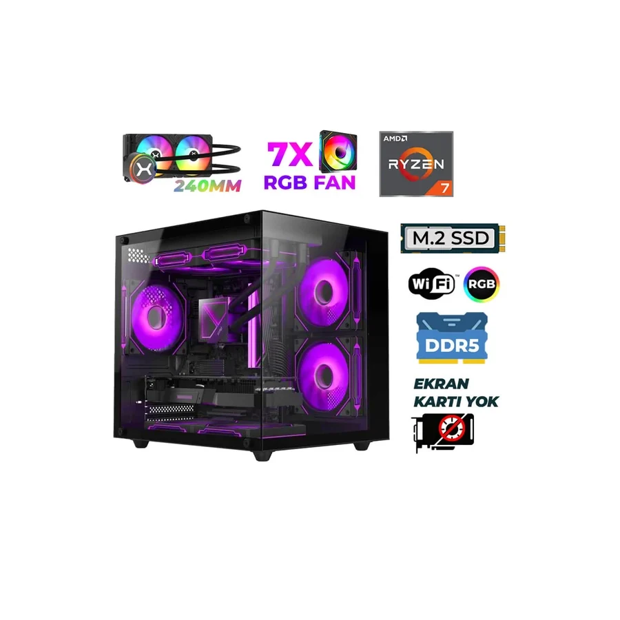 Xaser Raze X70 Ryzen 7 7800X3d 16Gb Ddr5 Ram 512Gb M.2 Nvme Ssd Sıvı Soğutmalı Hazır Tavsiye Sistem