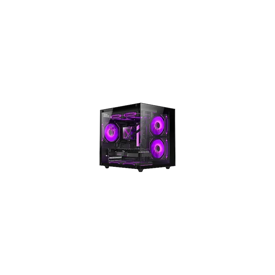 Xaser Siyah Cube 5X Argb Fan Tuş Kontrol 650W 80+ Akvaryum Kasa
